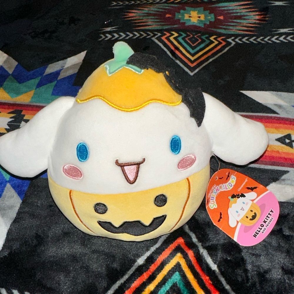 Squishmallows Sanrio 2023‎ Halloween 7" Cinnamoroll Pumpkin Plush Hello Kitty